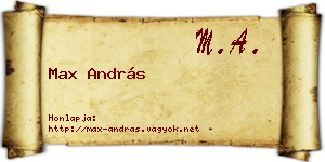 Max András névjegykártya